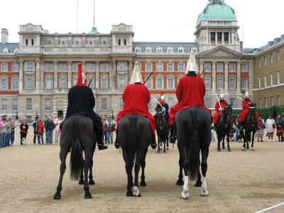 The Horseguards begin the changing of the guards