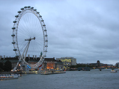 The British Airways London Eye taken from the Hungerford Footbridge